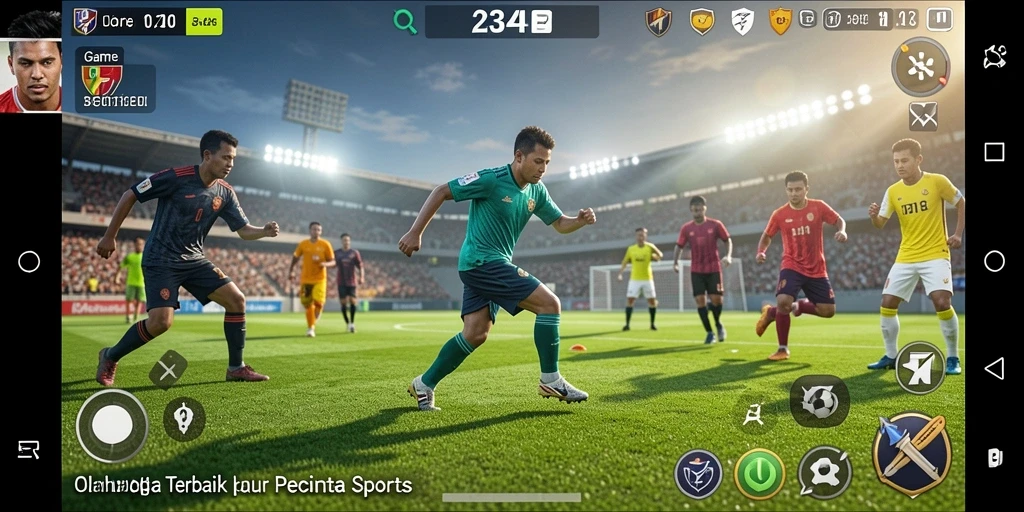 Tampilan screenshot game 234E menampilkan aksi seru di lapangan olahraga.