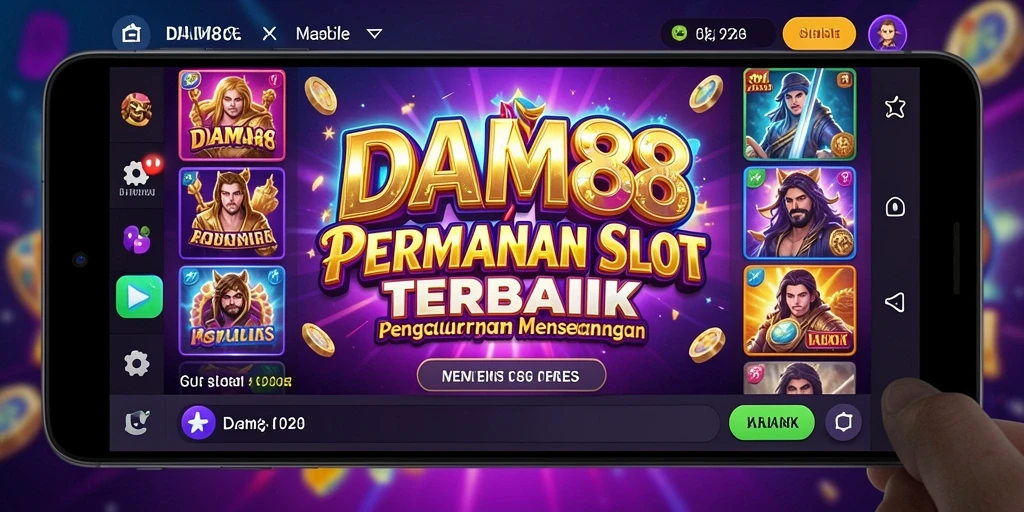 Ilustrasi gameplay menarik dari DAM88 yang penuh warna dan fitur bonus.