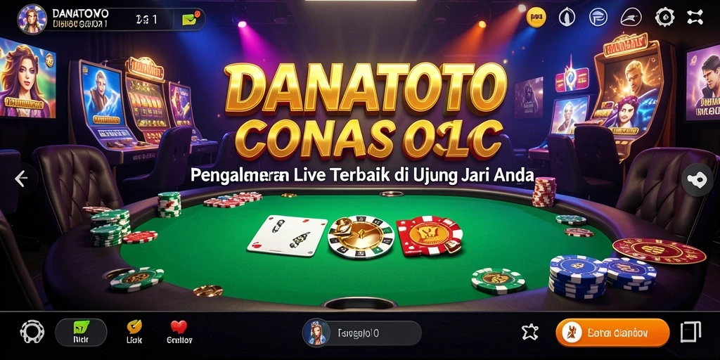 Screenshot gameplay DANATOTO yang menunjukkan dealer dan permainan langsung.