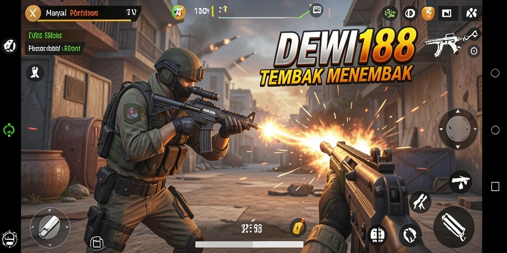 Gameplay seru DEWI188 dalam aksi tembak-menembak.