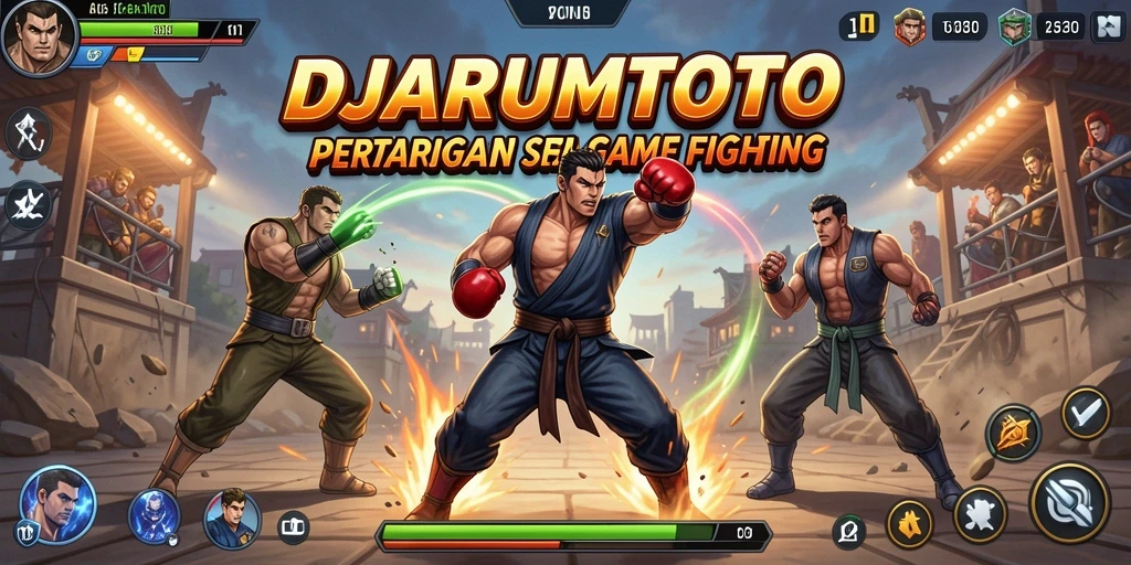 Tampilan gameplay seru dari DJARUMTOTO saat pertarungan berlangsung.
