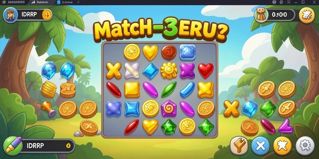 Tangkapan layar gameplay IDRRP yang menampilkan keseruan permainan Match-3.