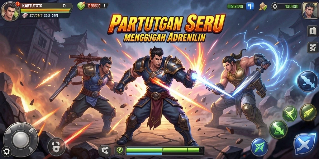 Tampilan seru gameplay KARTUTOTO dengan karakter yang beraksi.