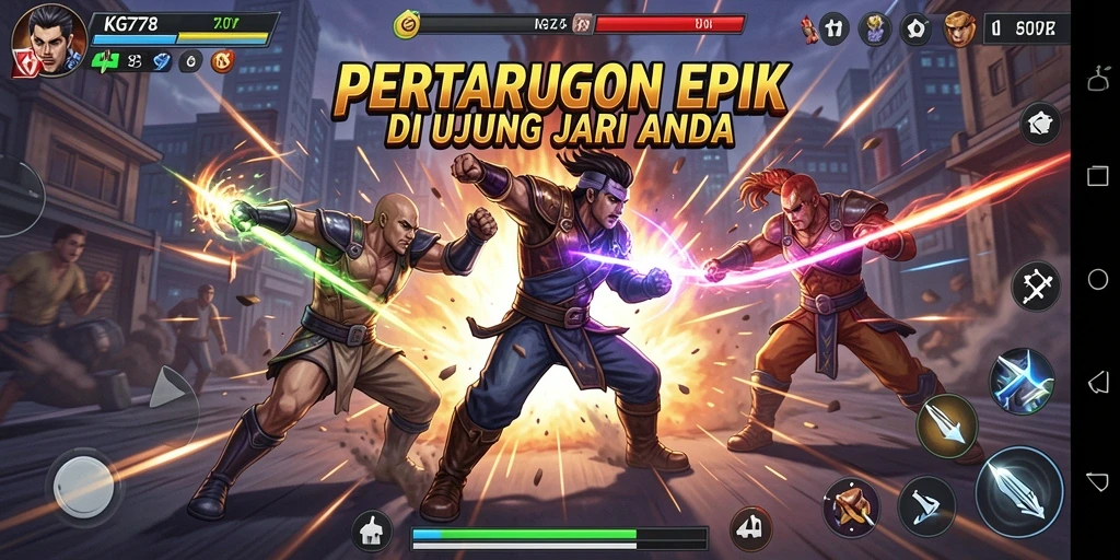 Screenshot menampilkan aksi pertarungan seru di KG778.
