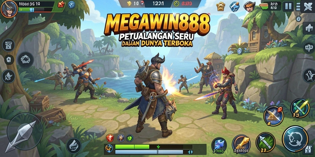 Tampilan gameplay MEGAWIN888 yang penuh petualangan dan eksplorasi.