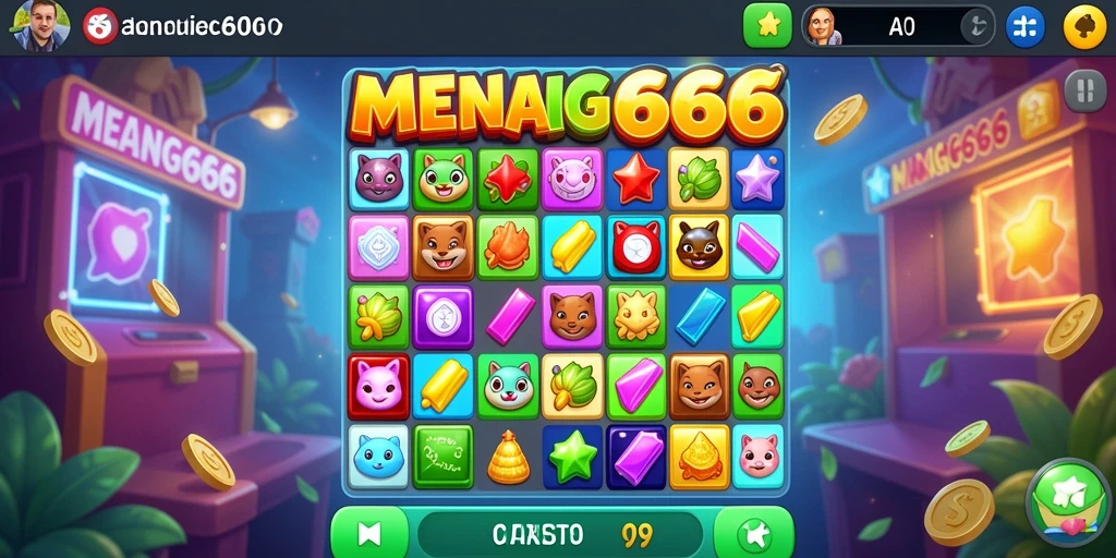 Tampilan gameplay seru MENANG666 dengan match-3 yang menantang.
