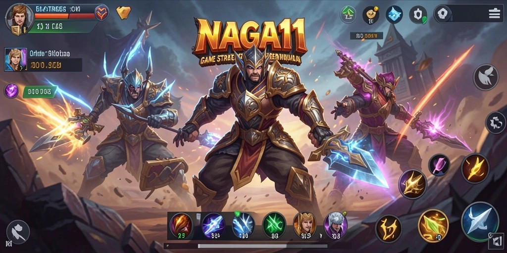 Tampilan visual gameplay NAGA11 yang memukau dan penuh strategi.