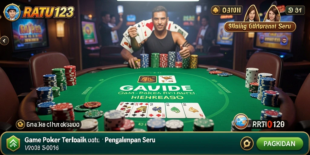 Tampilan gameplay seru dari RATU123 yang penuh strategi Poker.