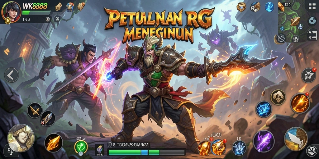 Tampilan aksi mendebarkan dari gameplay ARPG WK888.